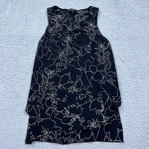 Rag & Bone Tank Patricia Floral Print‎ 100% Silk Women's S Black Sleeveless Top